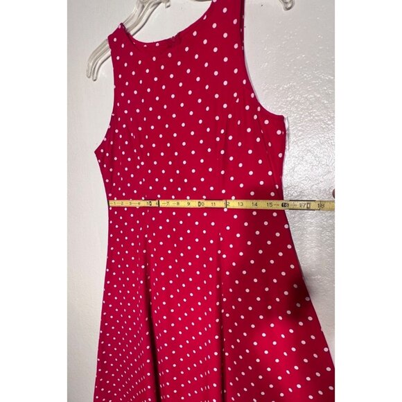 VTG My Michelle Size 7/8 Red Polka Dot Sleeveless Midi Dress Career Vacation Y2K - Picture 13 of 16
